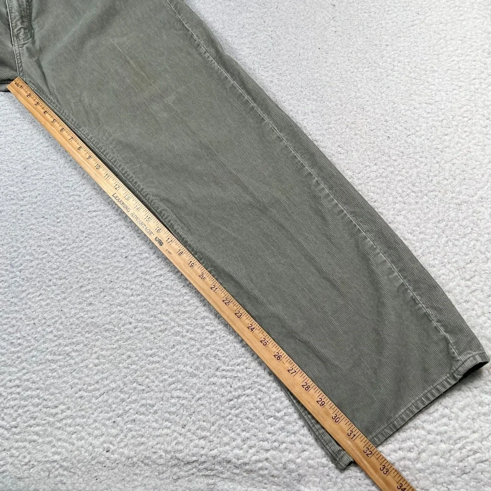 J Crew Vintage Cord Pants Mens 36x32 Straight Leg Corduroy Green Y2K Baggy Retro